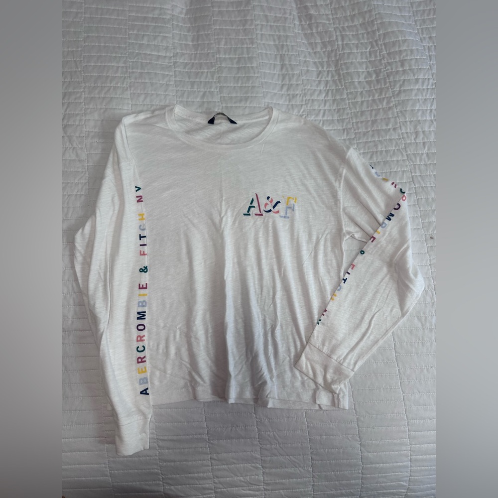 Abercrombie & Fitch White Long Sleeve Shirt